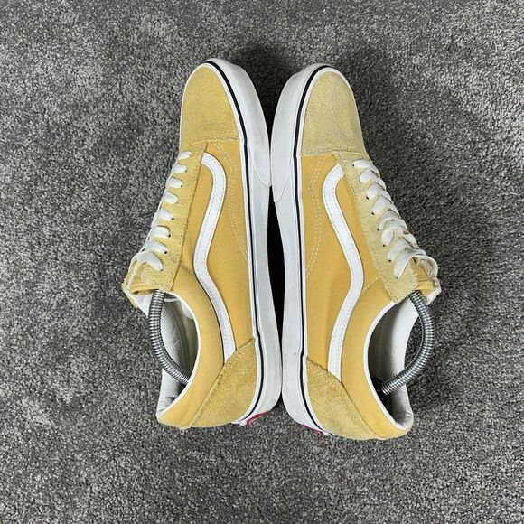 VANS Old Skool Mens Size 11 Yellow Canvas Suede Low-Top Skate Shoes Used - Picture 7 of 11